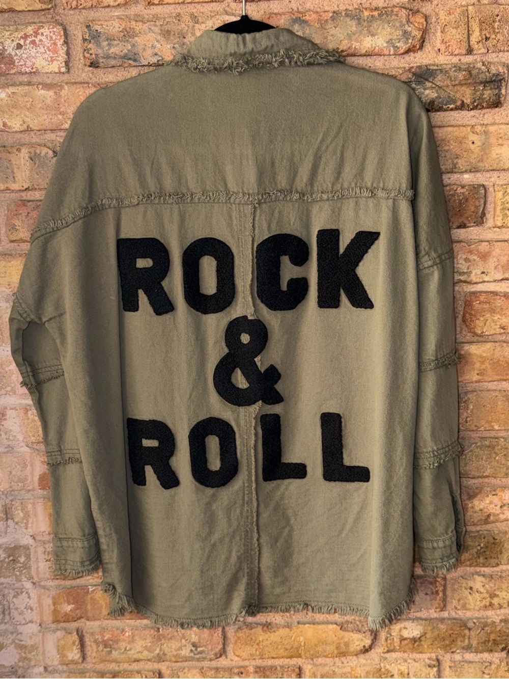 Elan Olive Green 'Rock & Roll' Shacket